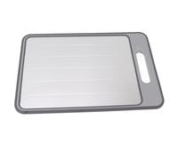 Nikou Tabla de cortar de doble cara, placa de descongelación y molienda rápida con afilador para cocina, gris, bandeja multifuncional para cortar y cortar alimentos