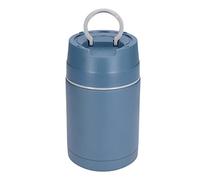 Nikou Tarro de alimentos aislado al vacío de acero inoxidable 304, contenedor de almuerzo aislado de 1000 ml con cuchara plegable, azul, lonchera térmica para alimentos fríos o calientes