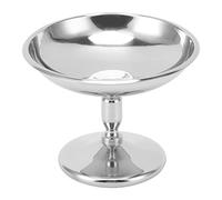 Nikou Taza de acero inoxidable 304, cuenco vintage para helado para café, plato de gelatina de leche de pudín, capacidad de 250 ml, resistente, color plateado