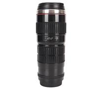 Nikou Taza de café con lente de cámara, taza de café de viaje de acero inoxidable con tapa ED, taza de fotógrafo para hombres y mujeres, color negro, 12 onzas