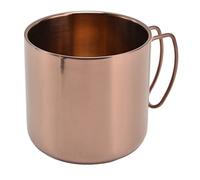 Nikou Taza de café de acero inoxidable de 400 ml, práctica taza de agua portátil con asa para el hogar, oficina, restaurante, oro rosa (sin tapa)