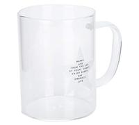 Nikou Taza de café transparente de 350 ml, taza de café de vidrio con asa, diseño de estrella de cinco puntas, vaso de cocina, ideal para té y café, vidrio transparente