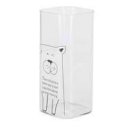 Nikou Taza de cristal transparente de 400 ml con patrón impreso, para té, café, desayuno, taza de vidrio transparente para uso doméstico y jardín, ideal para bebidas frías o calientes