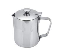 Nikou Taza de espuma, taza de café de acero inoxidable Jarra de espuma de leche Jarra con tapa para café con leche Arte(350ml)