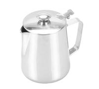 Nikou Taza de espuma, taza de café de acero inoxidable Jarra de espuma de leche Jarra con tapa para café con leche Arte(600ml)