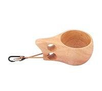Nikou Taza de madera de 200 ml, taza de café con leche portátil de estilo nórdico con hebilla para colgar para uso doméstico y exterior, diseño ligero, ideal para té y café