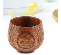 Nikou Taza de madera, hecha a mano, café, té, cerveza, jugo, taza de leche, color de tronco primitivo, 10 onzas, diseño único, ideal para uso doméstico y jardín