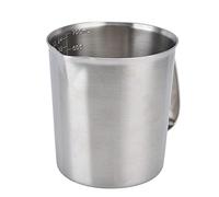Nikou Taza medidora de 700 ml, taza de espuma de leche de acero inoxidable 304 con escala, taza medidora de cocina resistente para el hogar, cafetería