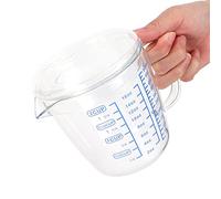 Nikou Taza Medidora De Vidrio Resistente Al Calor, Jarra Medidora A Escala De Leche con Tapa, Utensilio De Cocina(500ML)