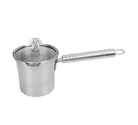 Nikou Taza para espumar leche de acero inoxidable, mango largo, café, té, humeante con tapa, cafeterías caseras y restaurantes (300ML)