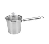 Nikou Taza para espumar leche de acero inoxidable, mango largo, café, té, humeante con tapa, cafeterías caseras y restaurantes (500ML)