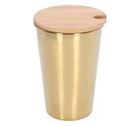 Nikou Taza portátil de acero inoxidable de una sola capa de 350 ml con tapa, apilable, café, cerveza, taza de leche, taza para beber al aire libre, color plateado