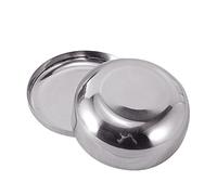 Nikou Tazón de arroz de acero inoxidable con tapa, cuenco de mezcla de una sola capa multiusos para cocina doméstica, grande, 4.7 x 1.85 pulgadas, cuenco de sopa de metal