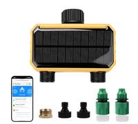 Nikou Temporizador de riego solar WiFi, temporizador de agua con control remoto de aplicación inteligente, controlador automático de manguera programable para exteriores o riego de césped de jardín (2