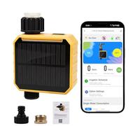 Nikou Temporizador de riego solar WiFi, temporizador de agua con control remoto de aplicación inteligente, controlador automático de manguera programable para exteriores o riego de césped de jardín (1