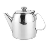 Nikou Tetera de Acero Inoxidable de 500 ml, Jarra de Agua Fría de Boquilla Corta para Hotel, Restaurante, Tetera de Cocina con Tapa Abatible y Asa (20 Onzas, Plateado)