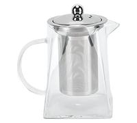 Nikou Tetera de vidrio transparente, tetera con filtro de acero inoxidable 304 para oficina en casa (750ml)