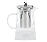 Nikou Tetera de vidrio transparente, tetera con filtro de acero inoxidable 304 para oficina en casa (950ml)
