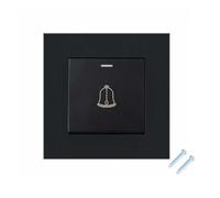 Nikou Timbre de puerta Panel de vidrio templado Timbre 220~250V Botón pulsador Panel de vidrio Interruptor de timbre de puerta para hotel en casa