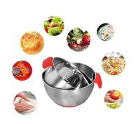 Nikou Tortilla de aleación de aluminio con mango plegable, 8 pulgadas, herramienta para hornear maíz y harina, accesorios de cocina, gris, incluye cuenco de acero inoxidable con tapa hermética