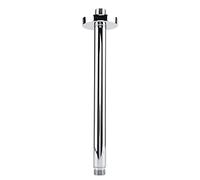 Nikou Tubo de ducha redondo de acero inoxidable, montaje en pared para cabezal de ducha de techo, 25 cm, extensión de brazo de ducha, diseño de acero inoxidable