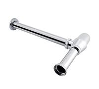 Nikou Tubo redondo de aleación de zinc cromado, desagüe de residuos de cocina, tubo de fregadero, 1.5 pulgadas de diámetro, fácil instalación, acabado cromado