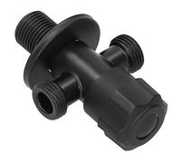Nikou Válvula de ángulo G1/2 para el hogar, 1 entrada y 2 salidas, acero inoxidable 304 negro para baño, cocina, desviador de 3 vías, válvula triangular de parada de agua