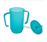 Nikou Vaso para beber para adultos, a prueba de derrames, con tapa extraíble de 2 asas para pacientes mayores y discapacitados, taza de alimentación ideal para maternidad, 12 onzas