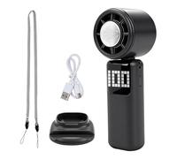 Nikou Ventilador de mano turbo con batería, 4000 mAh, portátil, mini ventilador de mano, ventilador de mesa, refrigeración por semiconductores, con indicador LED, cordón/base, para viajes, oficina