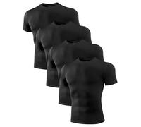 Niksa - Paquete de 1/2/4 unidades de camisetas de compresión para hombre, camiseta de gimnasio de manga corta, camiseta base de ajuste activo que absorbe la humedad, Medium