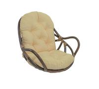 NIKSHI Cojín Mecedora Giratorio,Cojines de Silla Mecedora Lavables y Resistentes a los Rayos UV,cojín de Mimbre reclinable para Silla Mecedora Cojín de jardín Plegable para sofá, beige-120×60cm