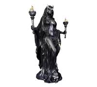 Niktipolos - Estatua de bruja The Witch of The Night Phōsphoros de resina, escultura griega de la mañana, figura gótica detallada, decoración para mesa y salón, coleccionable y decoración de fantasía