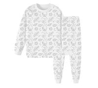 Niktule Coloración de Pijamas para niños, coloración de Pijamas para niños,Pijamas con Top y Pantalones de Manga Larga Ropa de Dormir Pjs | Arte para niños, colorea tu Propia Camiseta y Pantalones