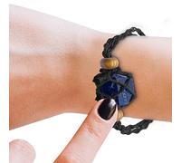 Niktule Piedra turmalina Negra | Cuentas ansiedad curativas Natural - Hombre Mujer (Unisex Ajustable)