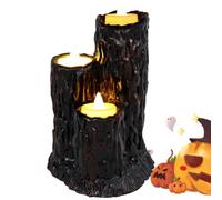 Niktule Velas LED Halloween Troncos Árbol LED Resina sin Llama Decoración