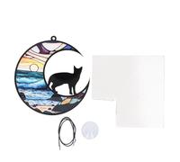 nikusaz Cat Memorial Suncatcher Colorido Ventana acrílica IFT reflexiva para pérdidas de Mascotas adornadas al Estilo de Colas manchada para el hogar para el hogar y Arden (Tyu401)