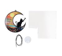 nikusaz Cat Memorial Suncatcher Colorido Ventana acrílica IFT reflexiva para pérdidas de Mascotas adornadas al Estilo de Colas manchada para el hogar para el hogar y Arden (Tyu400)