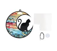 nikusaz Cat Memorial Suncatcher Colorido Ventana acrílica IFT reflexiva para pérdidas de Mascotas adornadas al Estilo de Colas manchada para el hogar para el hogar y Arden (Tyu404)