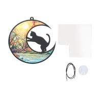 nikusaz Cat Memorial Suncatcher Colorido Ventana acrílica IFT reflexiva para pérdidas de Mascotas adornadas al Estilo de Colas manchada para el hogar para el hogar y Arden (Tyu403)