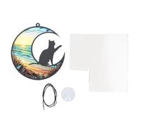 nikusaz Cat Memorial Suncatcher Colorido Ventana acrílica IFT reflexiva para pérdidas de Mascotas adornadas al Estilo de Colas manchada para el hogar para el hogar y Arden (Tyu402)