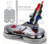 NIKYJM Cabezal de Fregona Eléctrico para Dyson V7 V8 V10 V11 V15 Accesorio de Fregona para Dyson con Depósito de Agua Extraíble, Depósito de Llenado y 8 Trapeadores Lavables