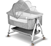 NIKYJM Cuna Colecho,3 en 1 Cuna Bebe Moises para Bebe Portatile 6 Velocità Regolabile in Altezza e Inclinazione con 4 Freni Sulle Ruote Minicuna Colecho per Letti di Diverse Dimensioni