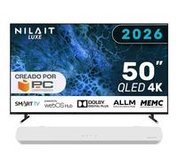 Nilait Luxe 50UD8004SWOS 50" QLED UHD 4K Smart TV WEBOS+Nilait Harmony Sound bar Barra de sonido 2.0 60W blanca