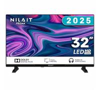 Nilait Prisma, 2 HDMI, USB TV 32" LED HD Ready Frameless Dolby Digital Plus | 2 HDMI, USB, DVB-T2, VESA 75x75. Televisor compacto sin Smart TV, ideal para cocina, dormitorio u oficina