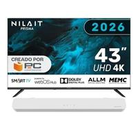 Nilait Prisma 43UD7004SWOS 43" LED UHD 4K Smart TV WEBOS+Nilait Harmony Sound bar Barra de sonido 2.0 60W blanca