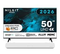Nilait Prisma 50UD7004SWOS 50" LED UHD 4K Smart TV WEBOS +Nilait Harmony Sound bar Barra de sonido 2.0 60W blanca