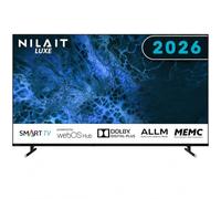 Nilait Smart TV 43 Pulgadas, QLED UHD 4K, WebOS, Colores Vivos, Baja Latencia, Bluetooth 5.1, x3 HDMI, x2 USB, WiFi, Smart TV Negra