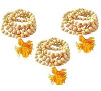 NILAY Iskcon Krishna Tulsi Jaap Mala, 108 cuentas, rosario de albahaca, tulsi para jaap (3), beige