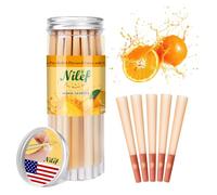 Nilef Conos preenrollados con sabor de 1¼ con puntas de filtro Pop-Bead "W", conos de papel de liar naranja de combustión lenta, fácil de llenar y rellenar a máquina, paquete de 50 (K8433A)