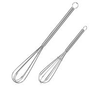NileHome Juego de mini batidores de acero inoxidable de 5 pulgadas y 7 pulgadas, para cocina, pequeños batidores para cocinar, batir, mezclar, batir, agitar, 2 unidades